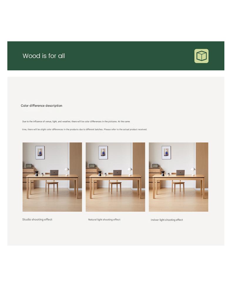 Ash, Oak Solid Wood Modern Dining Table