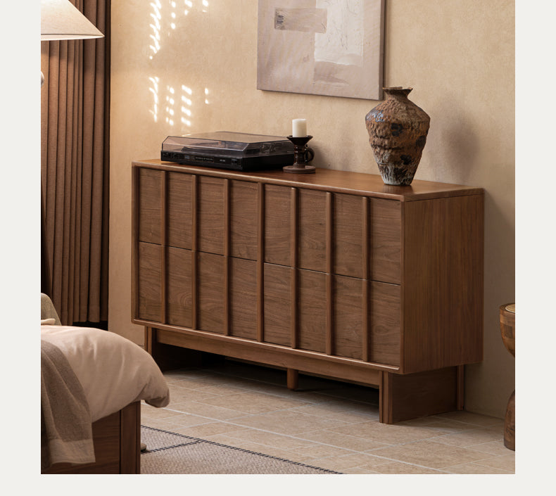 Black Walnut Solid Wood Wabi-Sabi Style Chest Of Drawers