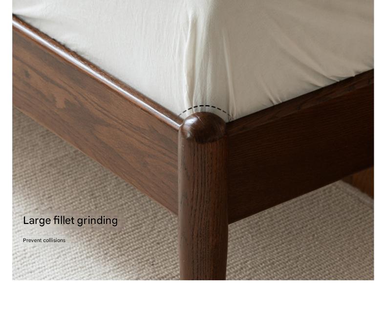 Oak Solid Wood Leather Soft Bed Italian Light Luxury