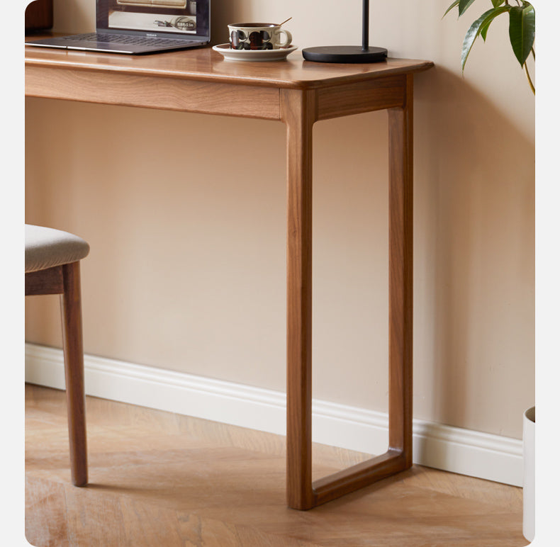 Black Walnut Solid Wood Narrow Desk