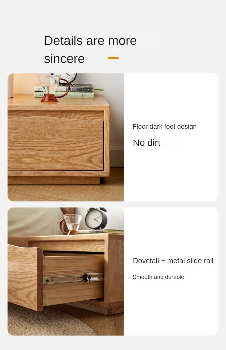 Oak Solid Wood Floor Standing Nightstand<