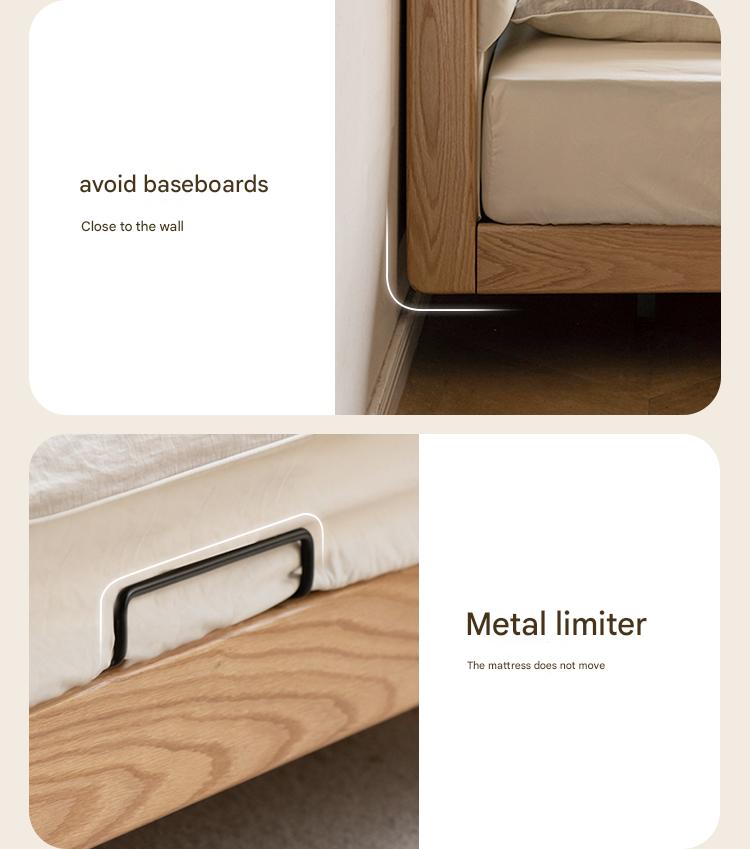 Oak Solid Wood Modern Simple Soft Leaning Bed