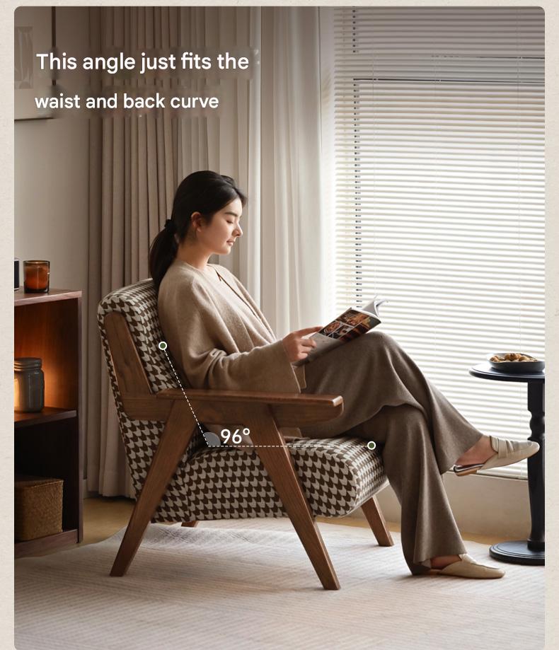 Oak Solid Wood Retro Armchair