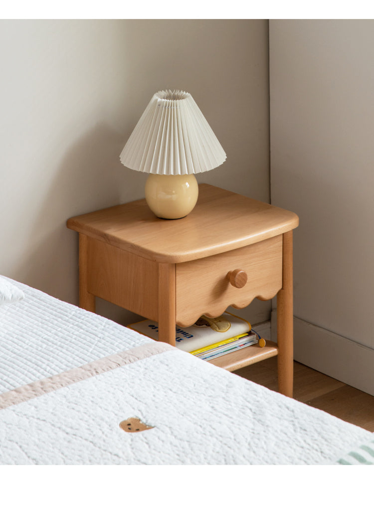 Beech, Oak Solid Wood Nightstand