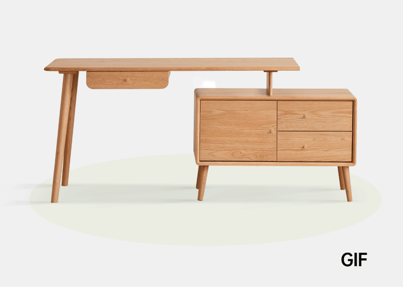 Oak Solid Wood Telescopic Office Desk