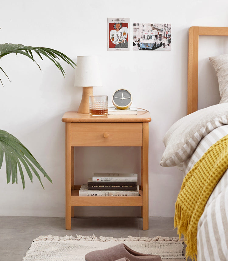 Beech Solid Wood Nightstand.