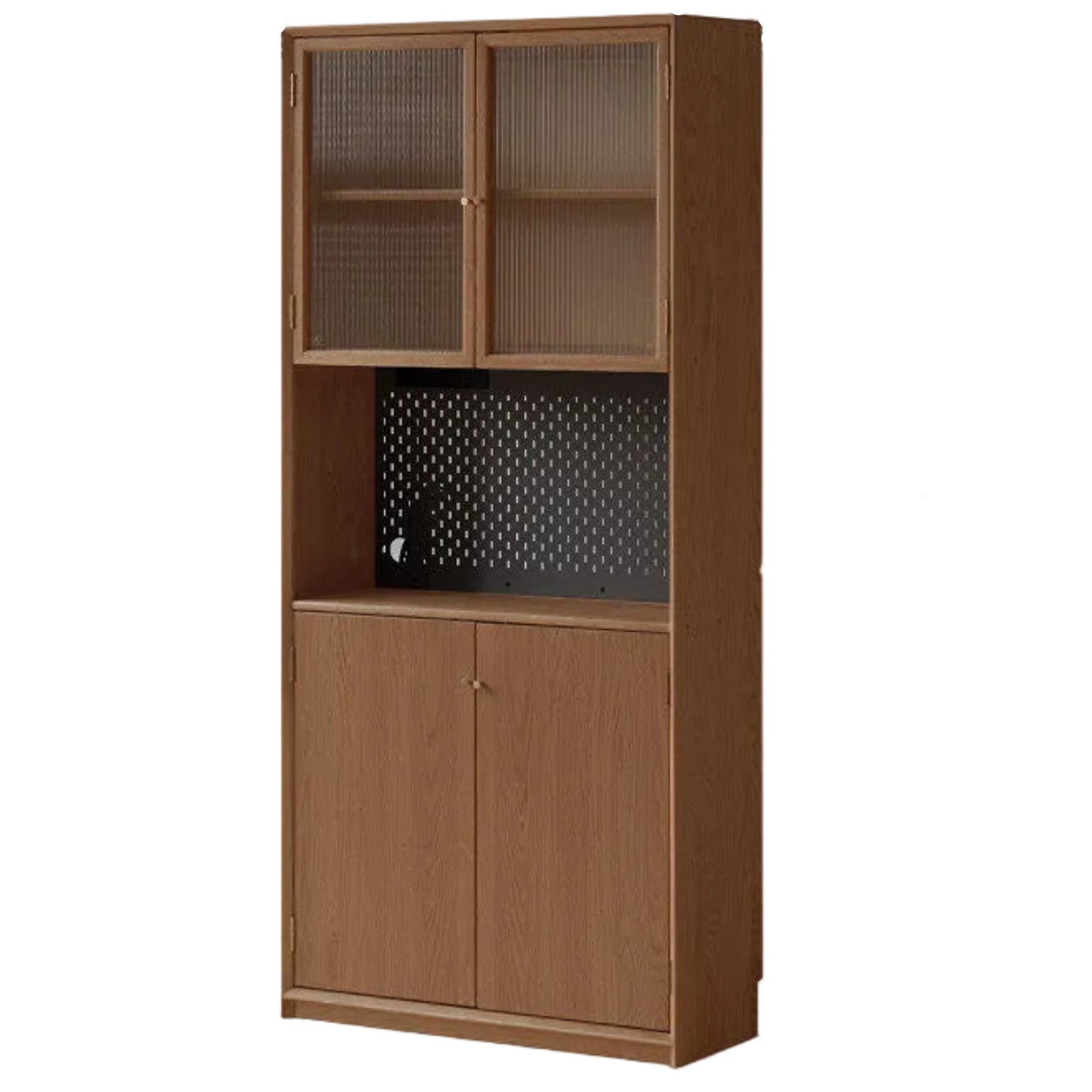 Oak, Ash Solid Wood Modular Bookcase with Glass Doors