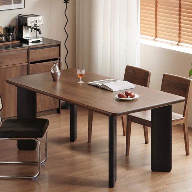 Black Walnut Solid Wood Light Luxury Rectangular Dining Table