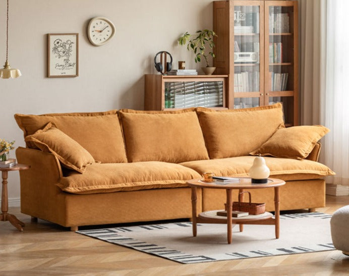 Fabric Down Modern Three-seat Sofa.
