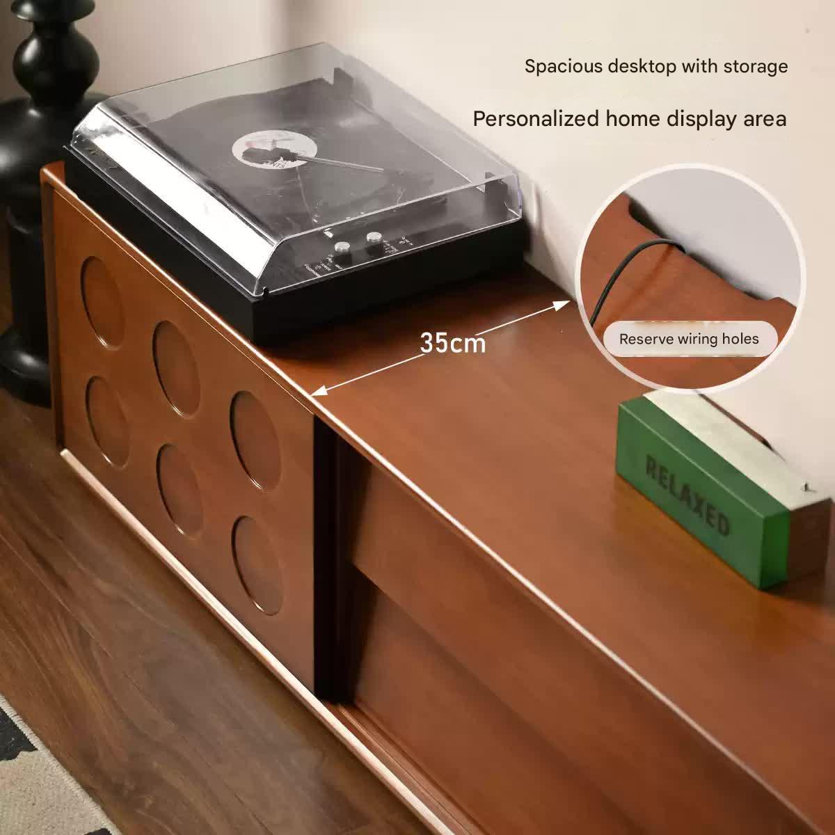 Poplar Solid Wood Medieval Style Retro TV Cabinet.