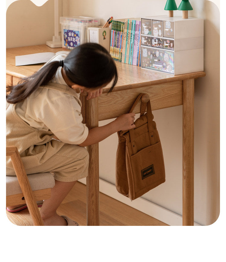 Oak Solid Wood Minimalist Kids Study Desk