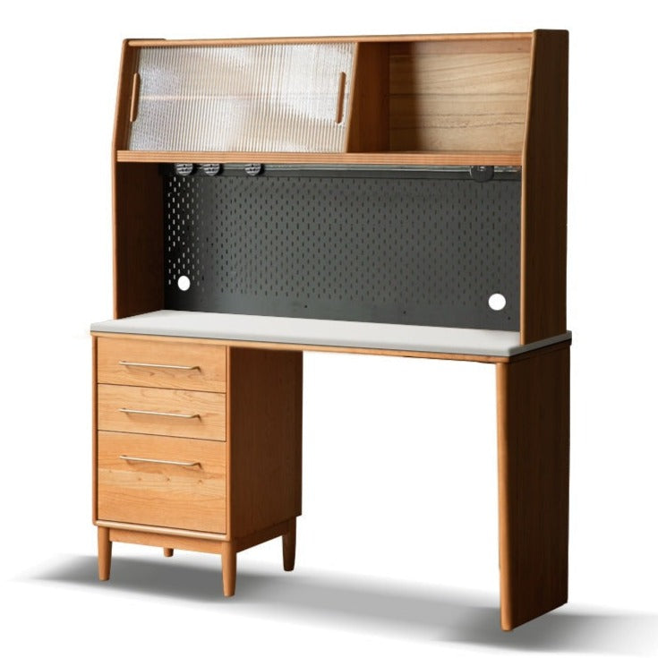 Cherry, Oak Solid Wood, Solid RubberWood Japanese Style Buffet Cabinet