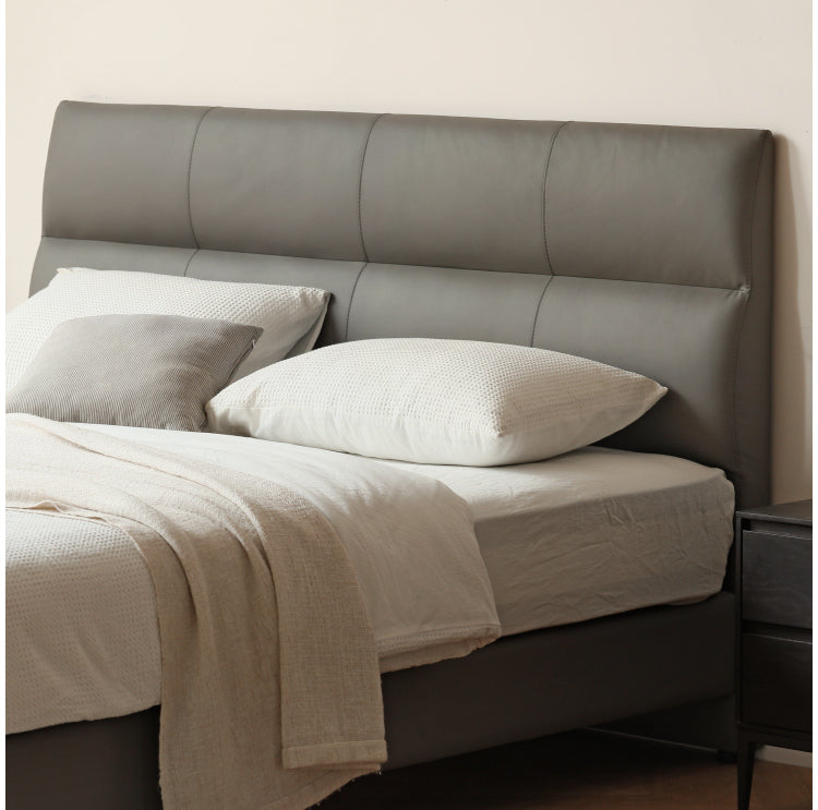 Luxury Genuine Leather Modern Minimalist Bed
