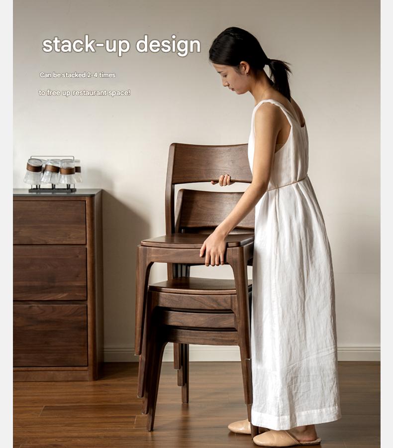 Set 4 pcs Black Walnut, White Ash, Oak Solid Wood Dining Chair