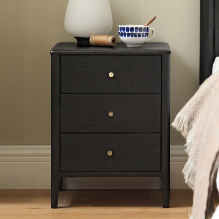 Oak solid wood retro smoky color Nightstand.