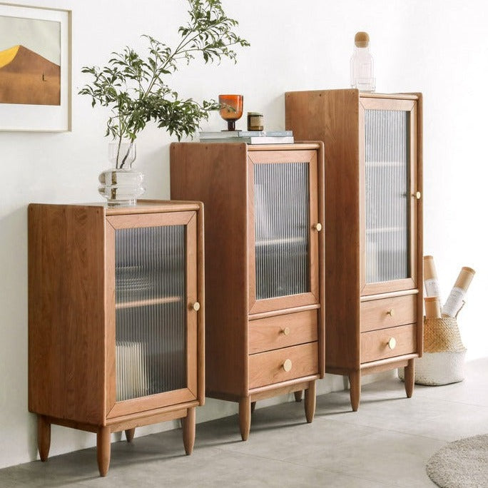 Cherry Solid Wood Japanese Retro Side Cabinet
