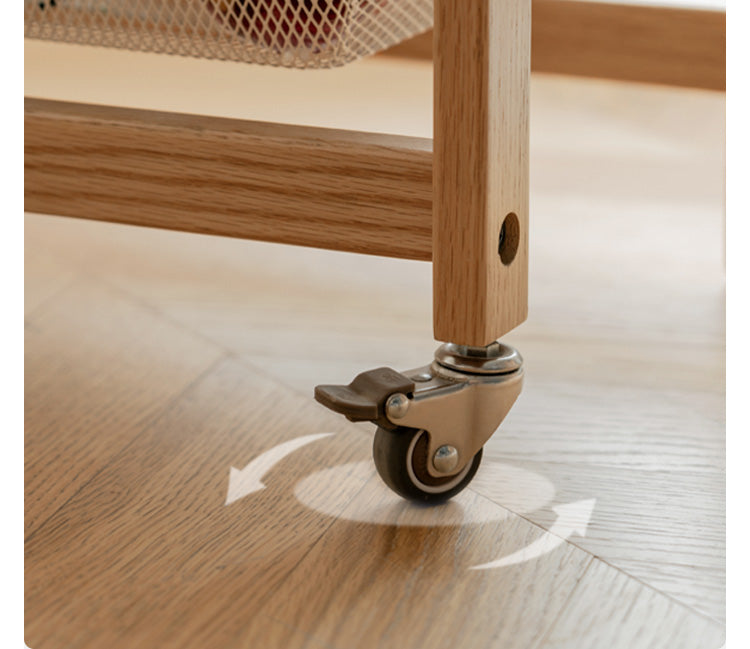 Oak, Beech Solid Wood Mobile Slate Trolley Storage