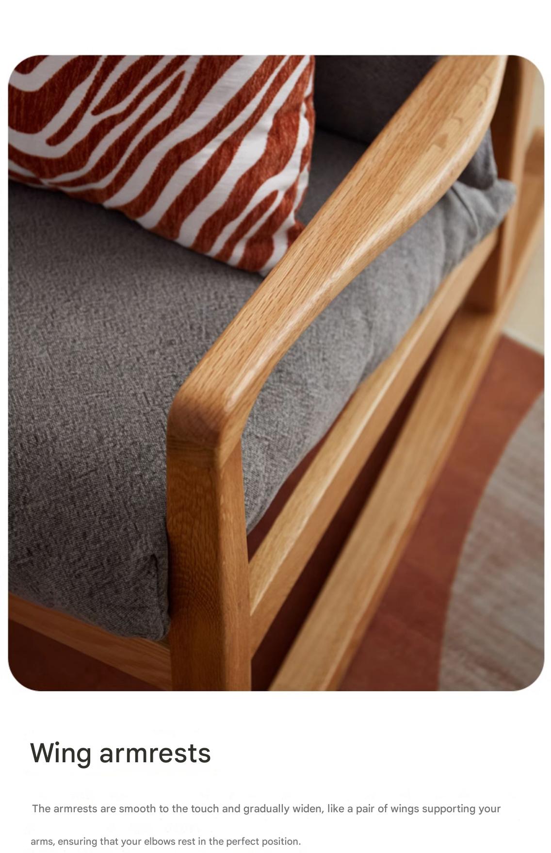 Oak Solid Wood Single Lazy Rocking Sofa Chair