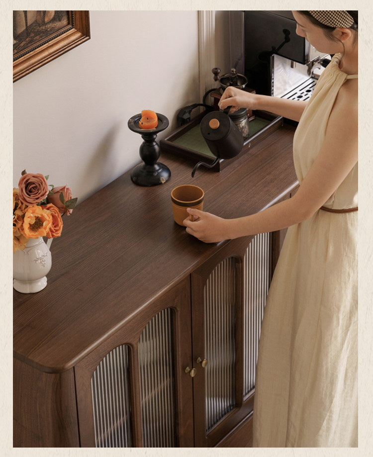 Black Walnut Solid Wood American Retro Sideboard
