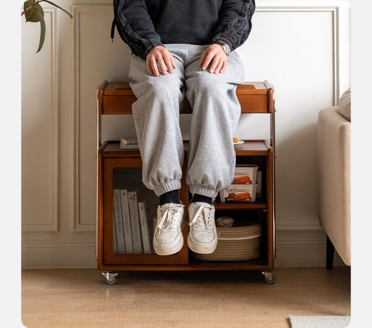 Poplar, Oak Solid Wood Side Table.
