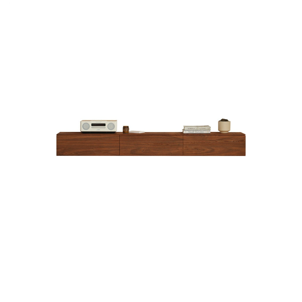 Oak, Black Walnut Solid wood suspended TV stand"