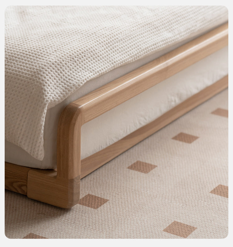 Ash solid wood Technology cloth floor bed