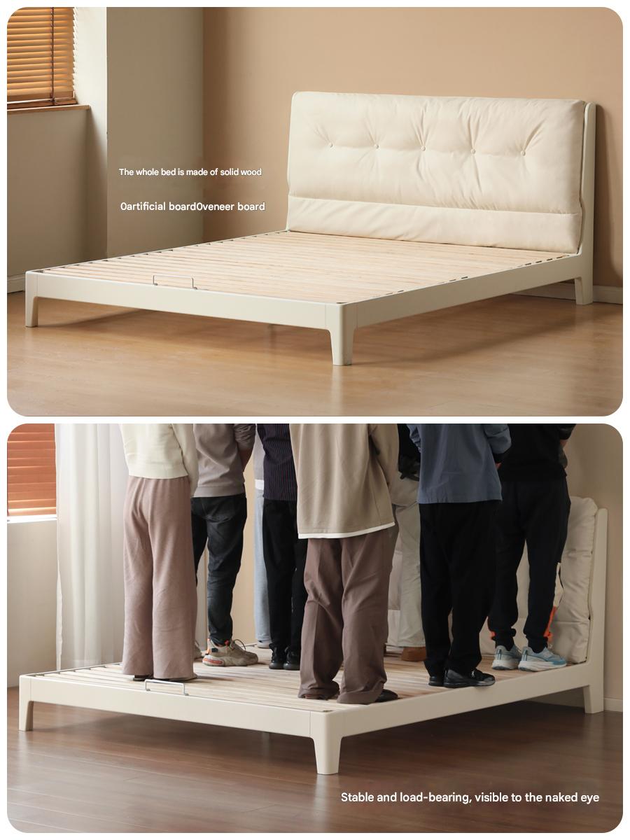 Rubber Solid Wood Fabric Leather Soft Bed