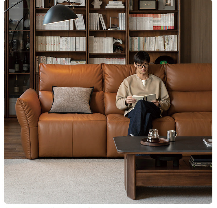 Leather Electric Luxury High Backrest Sofa,