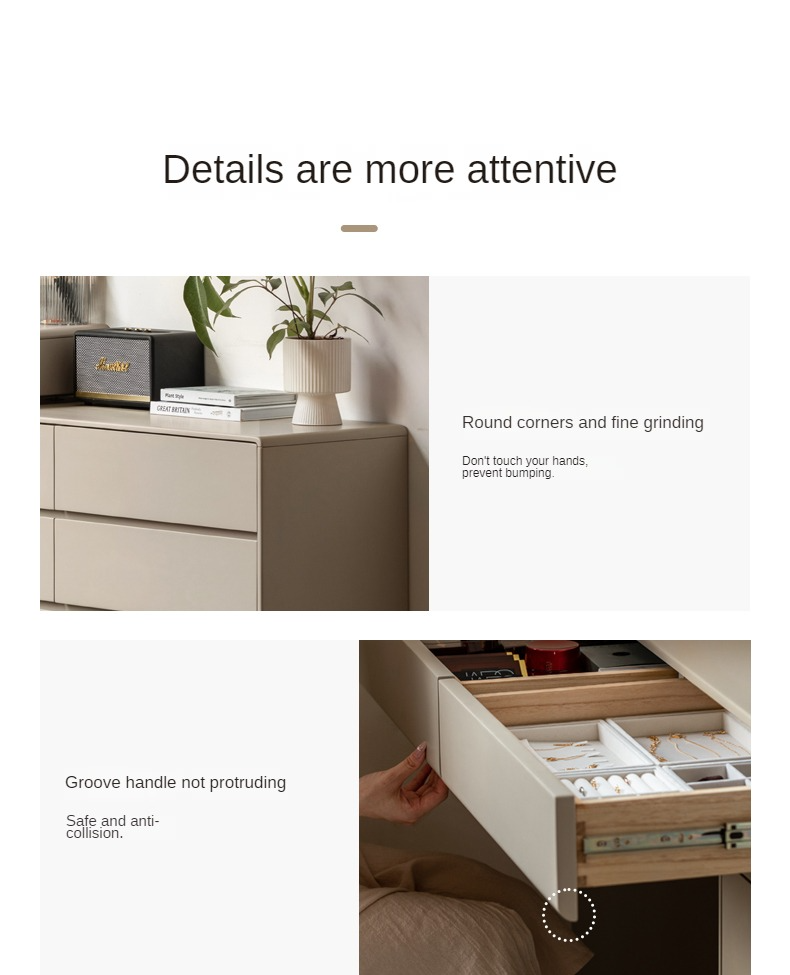 Poplar Solid Wood Retractable Dressing Table Light Luxurious Drawer