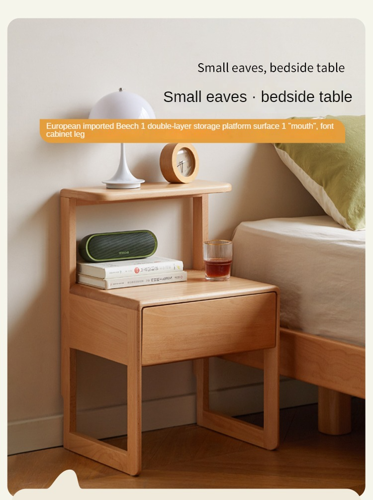 Beech Solid Wood Nightstand.