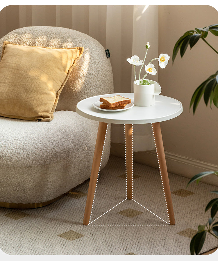 Ash Solid Wood Small Round Table