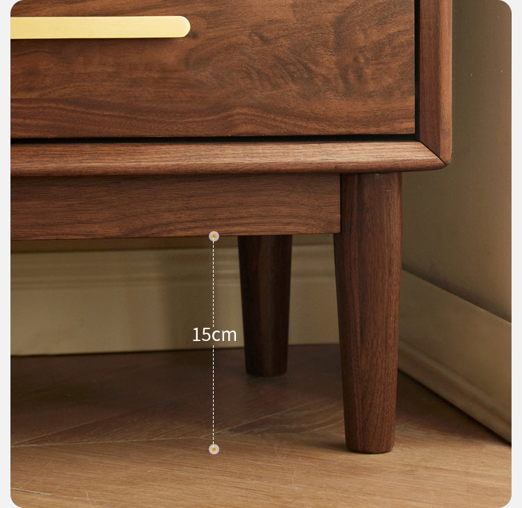 Black Walnut Solid Wood Nightstand.