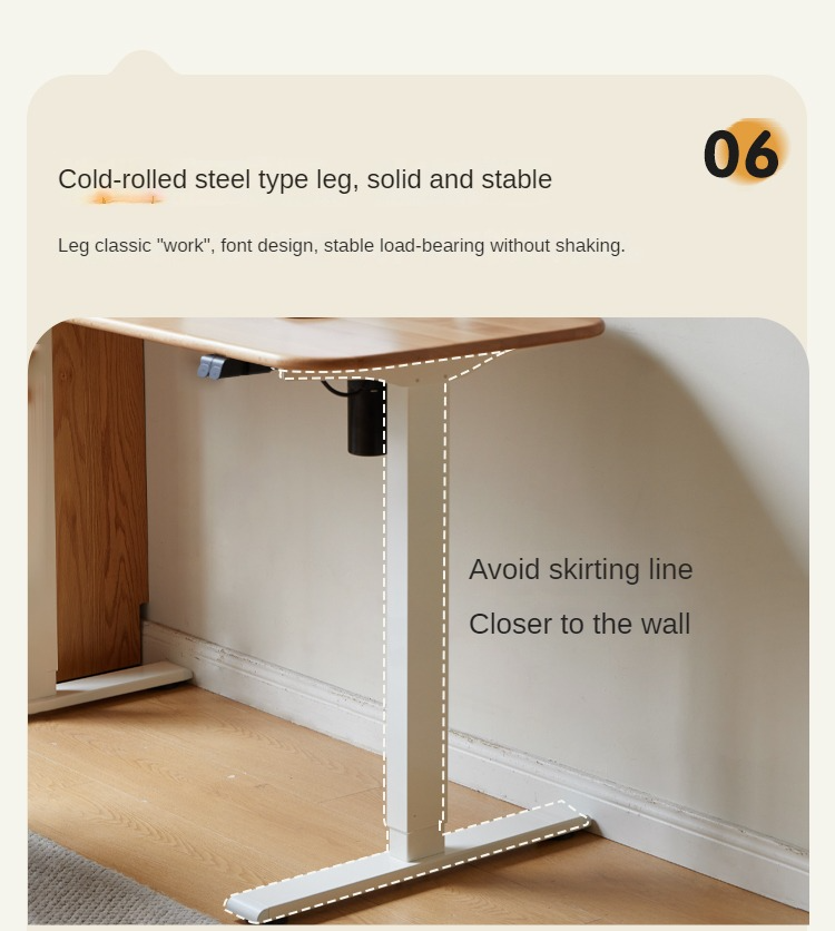 Beech Solid Wood Smart Electric Lifting Standing Desk