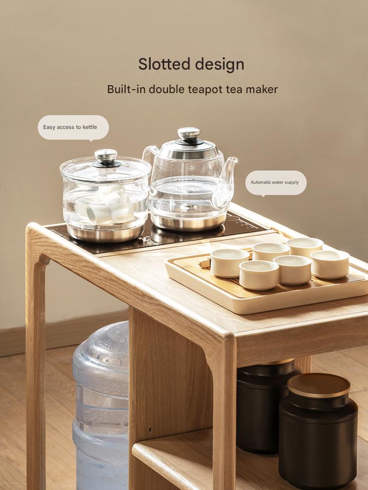 Oak Solid Wood Movable Kettle Integrated Tea Table