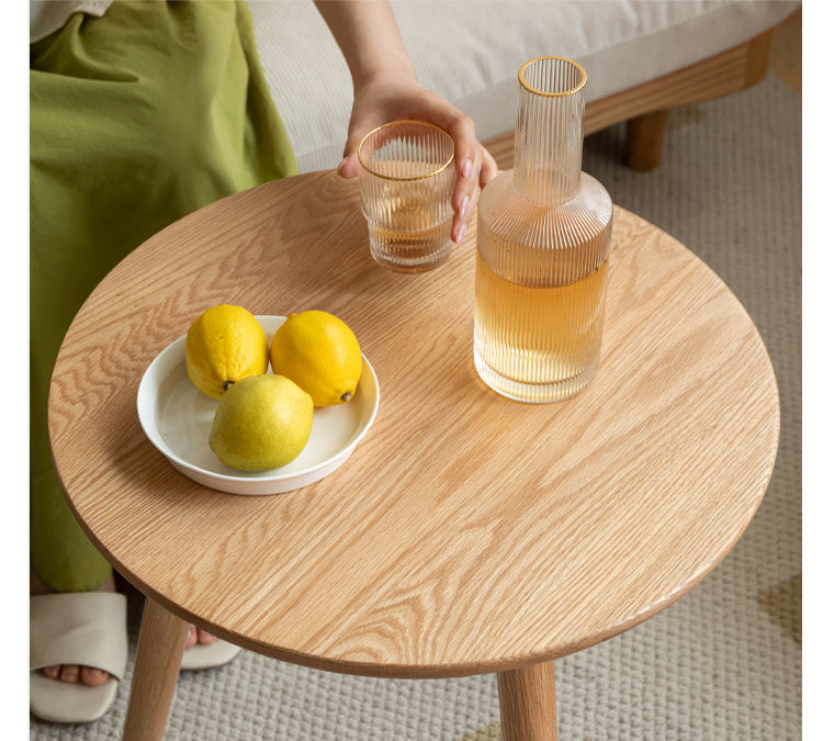 Oak, Solid RubberWood Nordic Style Side Table