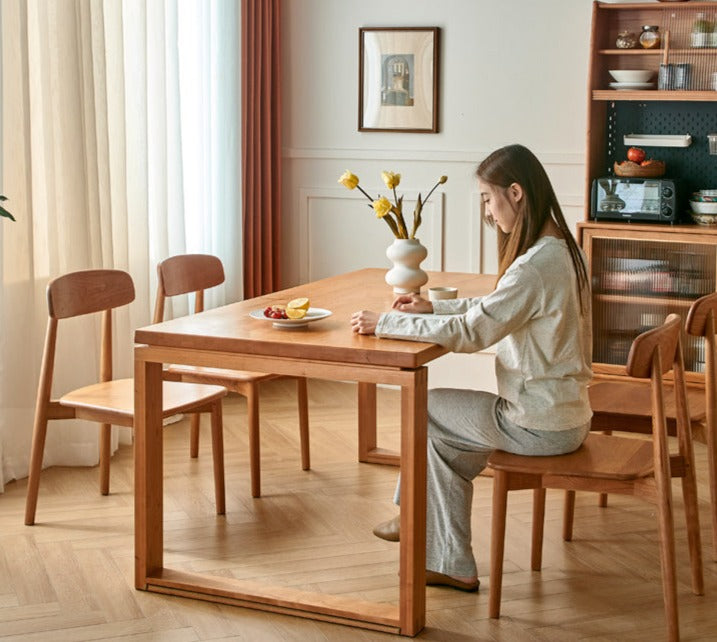 Cherry Wood Dining Table Island Table Integrated Large Board