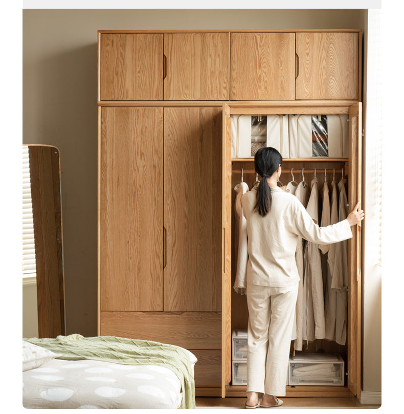 Oak, Ash Solid Wood Scandinavian Wardrobe.