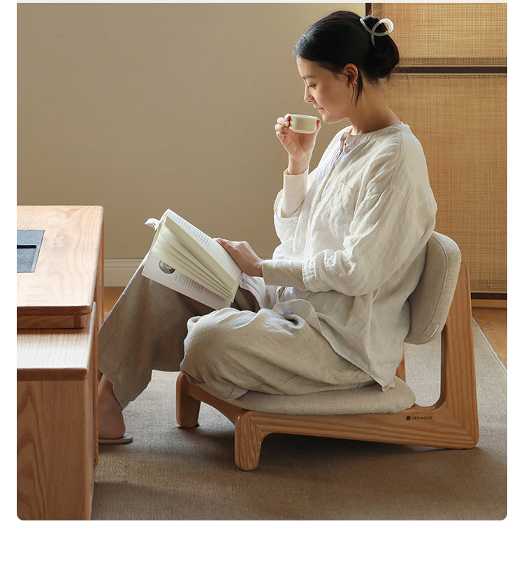 Oak Solid Wood Tea Chair Japanese Style