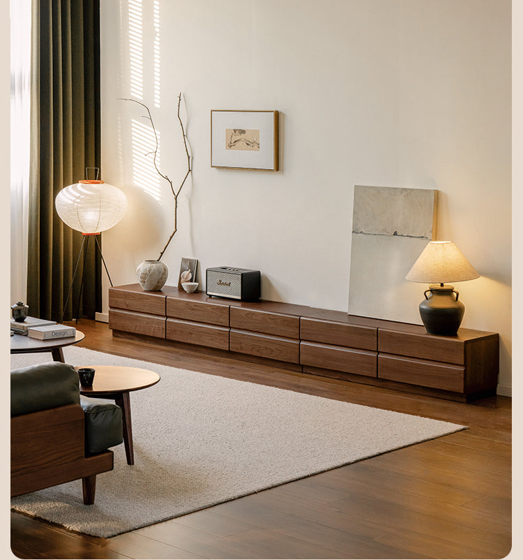 Oak, Black Walnut Solid Wood TV Cabinet.