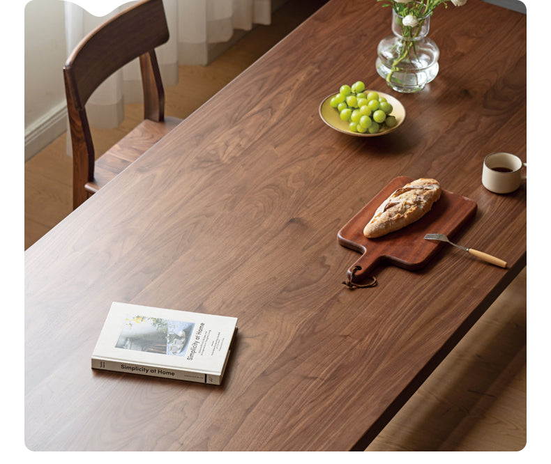 Sandalwood, Black Walnut, Oak, Ash Solid Wood Farmhouse Style Dining Table