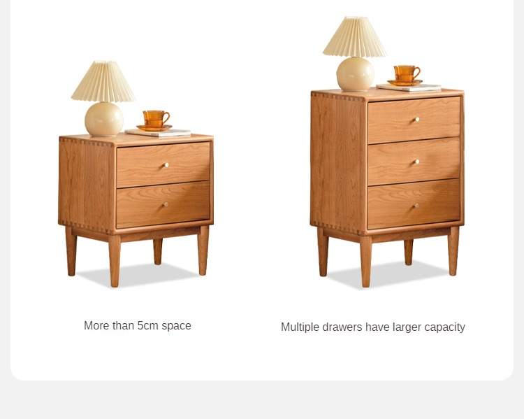South American Walnut, Black Walnut, Cherry, Ash Solid Wood Nightstand.