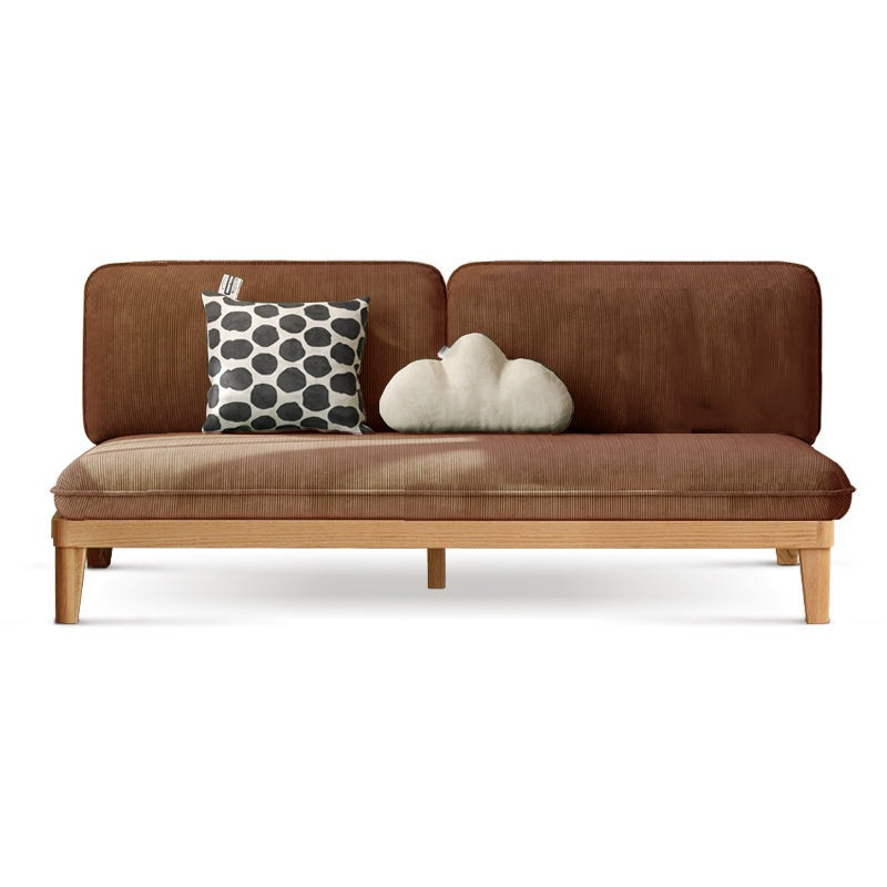 Oak Solid Wood Fabric Sofa.