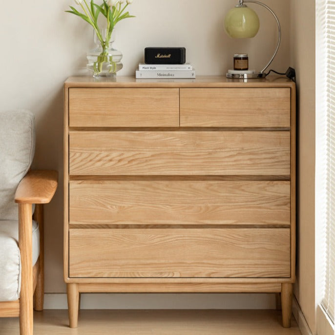 Ash Solid Wood chest of drawers Storage Drawer Cabinet)