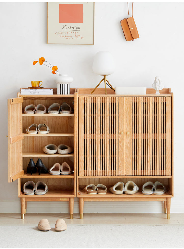 Oak Modern Nordic Shoe Cabinet