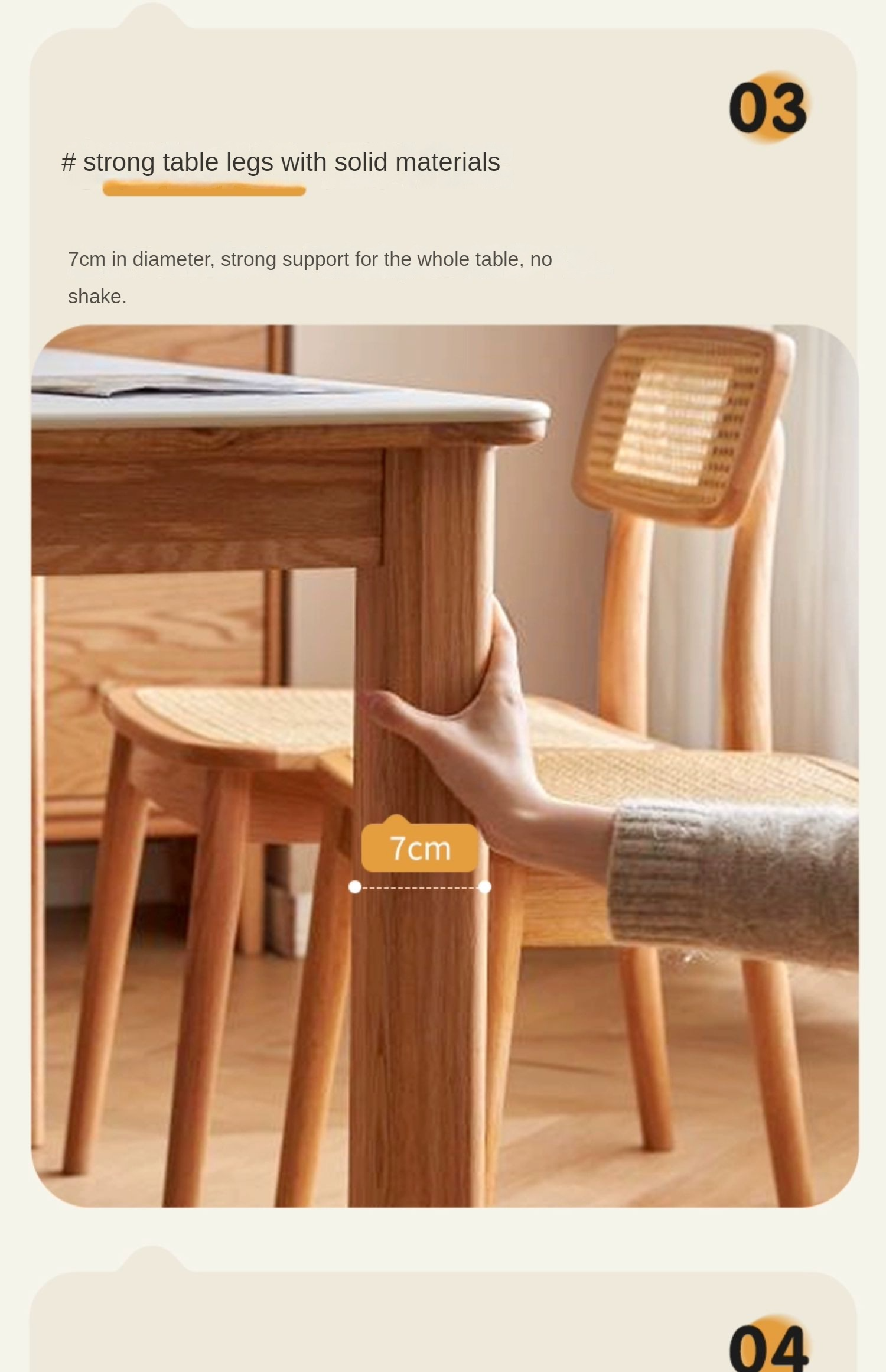 Oak, Beech Solid Wood Modern Slate Dining Table