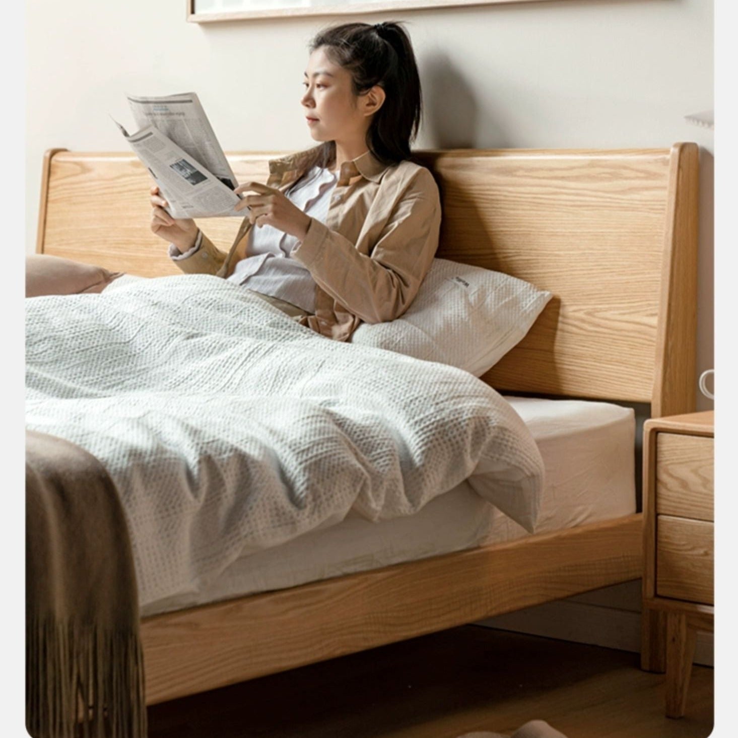 Oak Solid Wood Bed