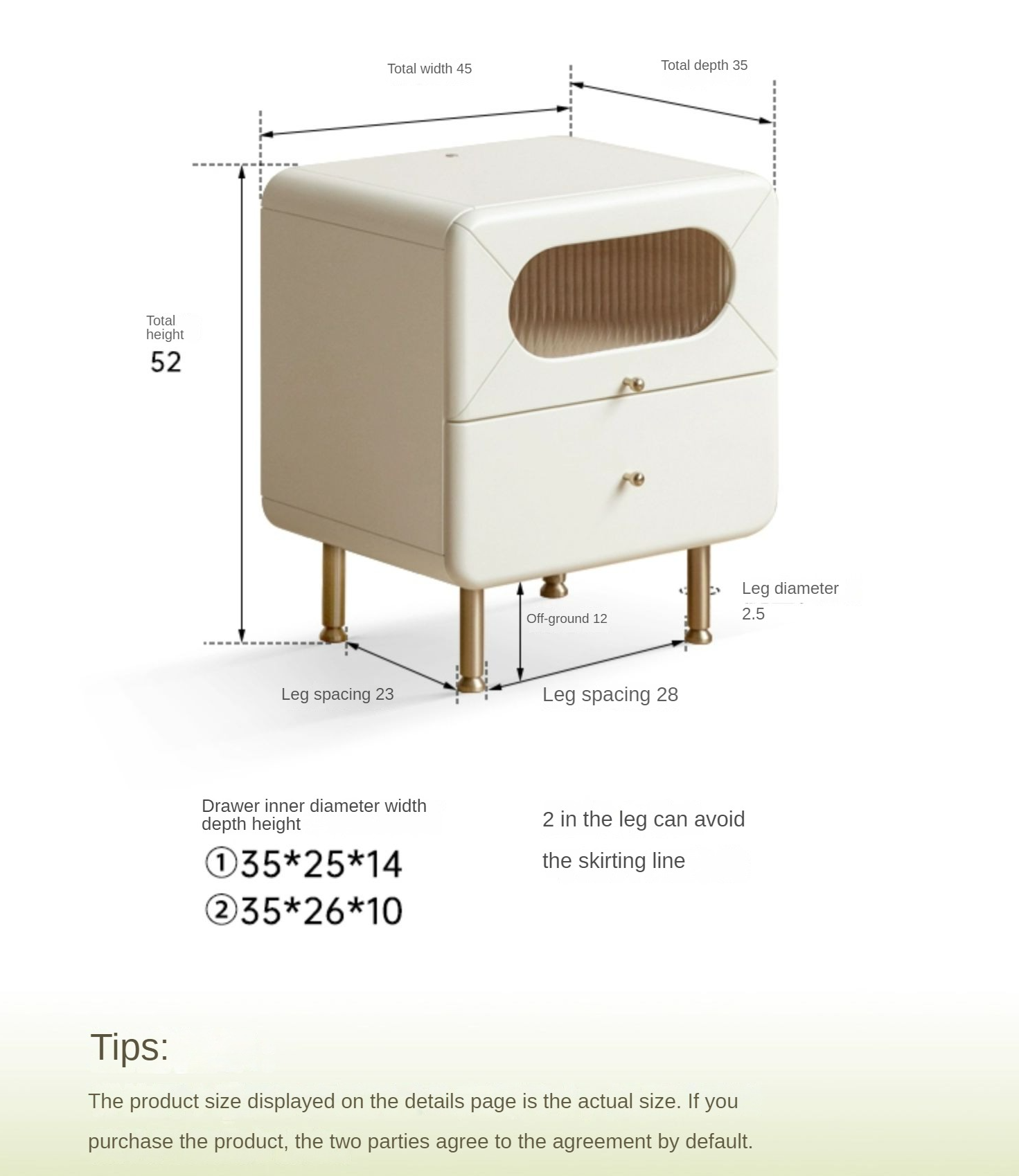 Poplar Solid Wood Nightstand Touch Light
