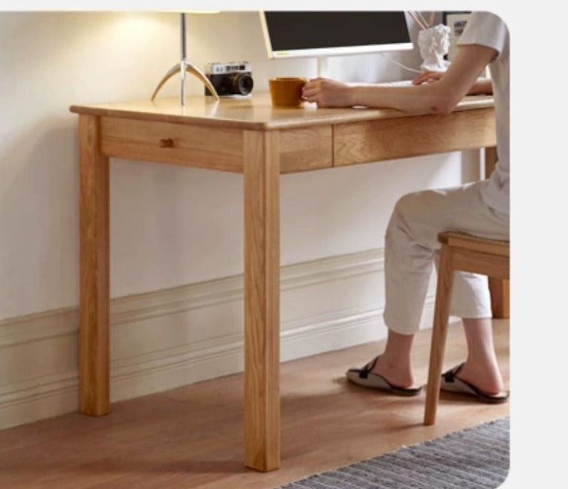Oak, Ash Solid Wood USB Office Desk
