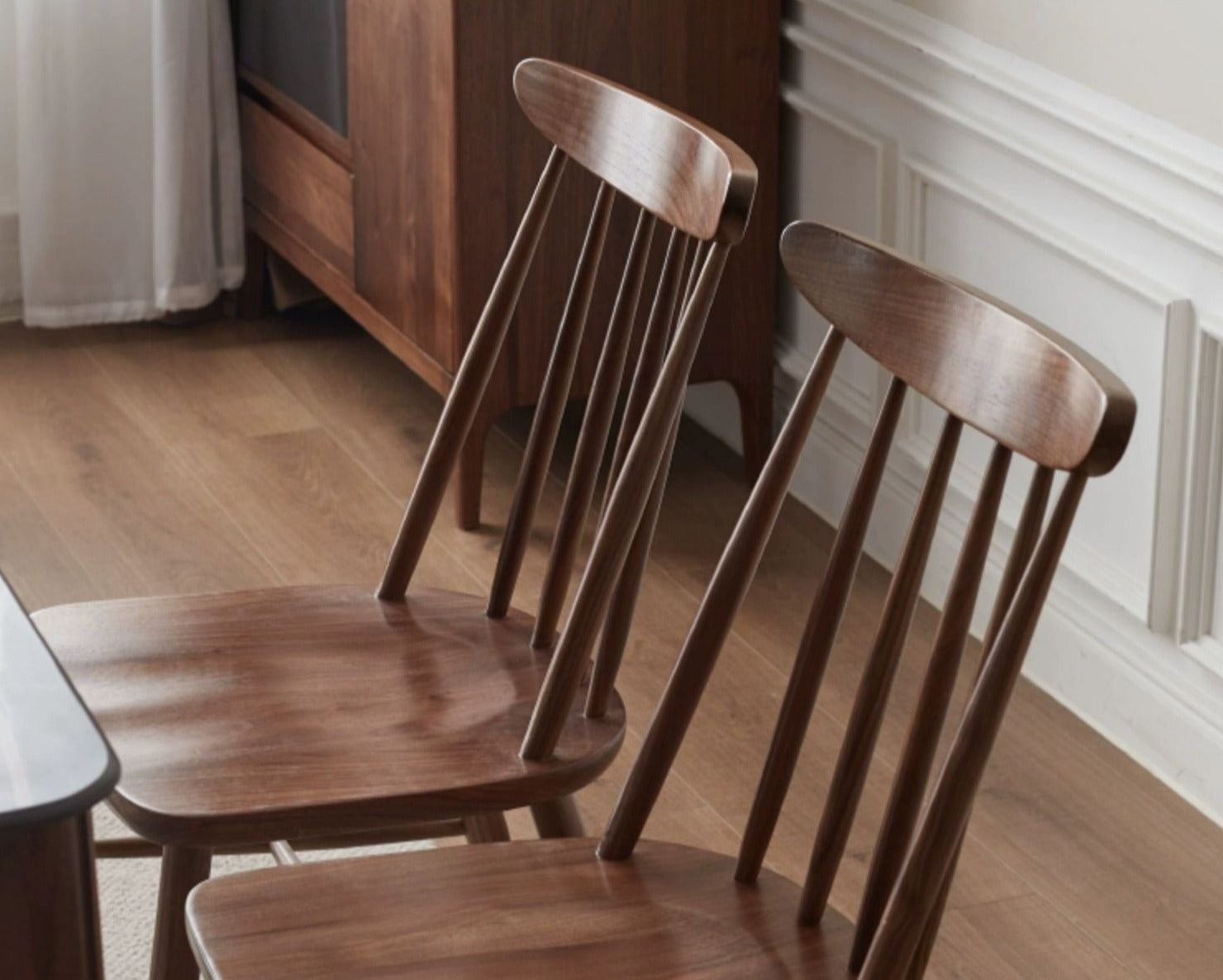 Black Walnut, Ash, Oak Solid Wood Windsor chair 4 pcs Set