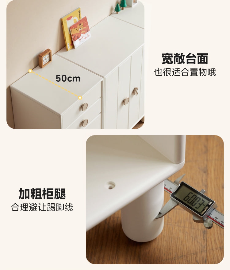 Rubber Solid Wood Children's Wardrobe Combination Storage Cabinet.